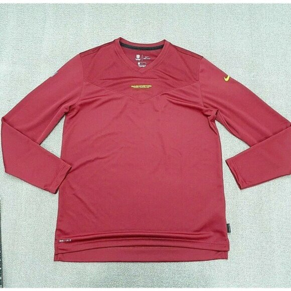 Washington Football Nike Long‎ Sleeve  Athletics Tee Men Size Large Red Yellow - Picture 1 of 5